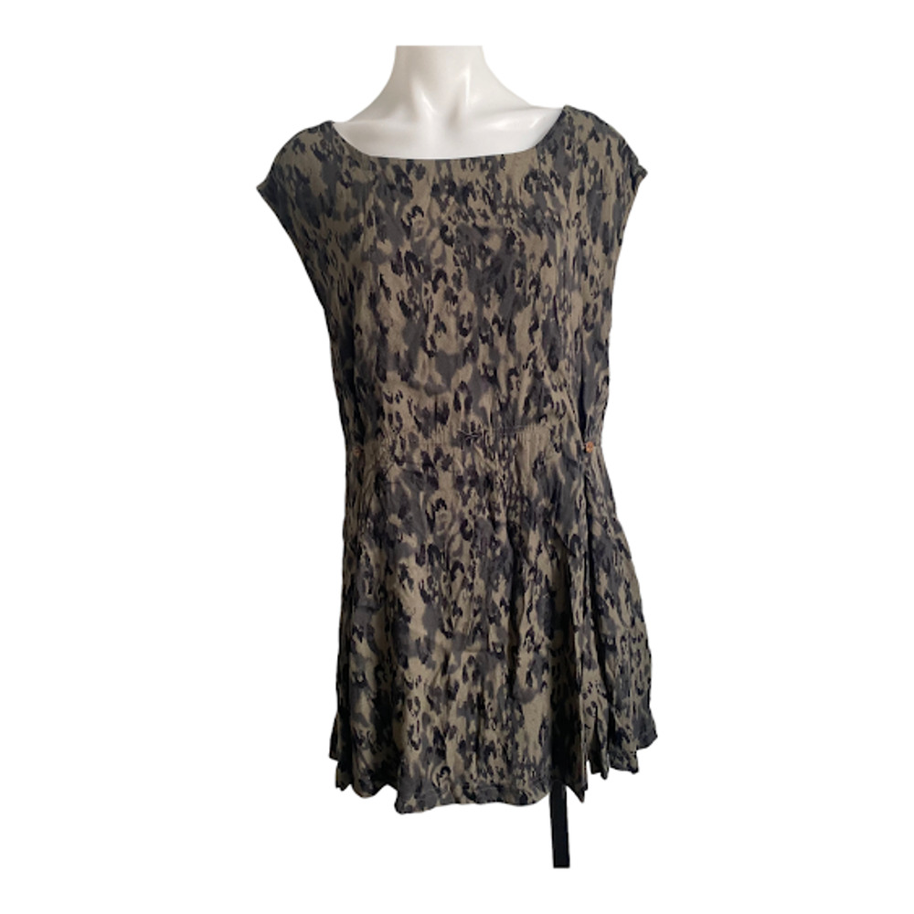 New Free People Size Small Fake Love Leopard Print Dress Cut Out Sleeveless